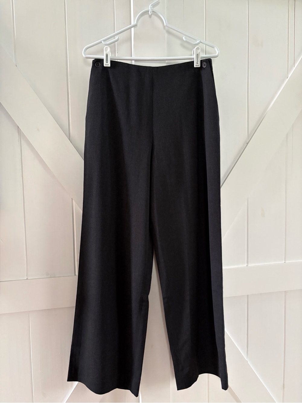 Lauren Ralph Lauren Vintage Petite Charcoal Gray Wool Wide Leg Trouser Pants